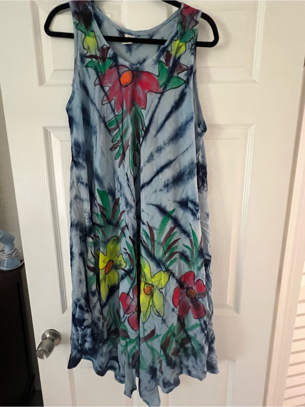 Riviera Sun Sleeveless Tie-Dye Maxi Dress with Multicolor Floral Print